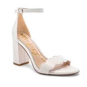 Sam Edelman | Shoes | Sam Edelman Odila Leather Heels White Scallop |  Poshmark